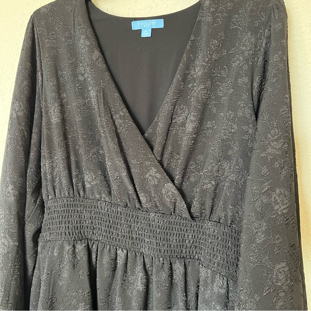 Draper James black elastic waist Dress size XL with pockets